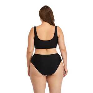 Women <b>Plus</b> <b>Size</b> Bikini Set Floral Print High Waist Bottom <b>Bandeau</b> <b>Top</b> Spandex Polyester Swimwear - Product Image 4