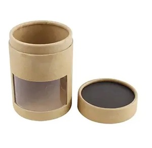 Boîte cylindrique en carton biodégradable, tube en papier scellé imprimé sur mesure pour emballage de cure-dents, tube écologique sans plastique - Product Image 2