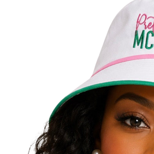 Pretty Since 1908 White Bucket <b>Hat</b> for <b>Women</b> Embroidered Letter Sun Cap Casual Sorority Inspired Outdoor <b>Summer</b> Fashion - Product Image 2
