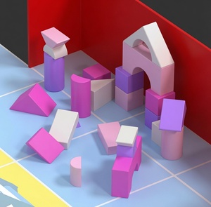 Structure de jeu intérieure en plastique colorée avec blocs et structures souples pour aire de jeux pour enfants - Product Image 3
