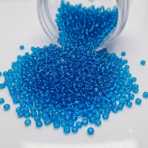 Jaunty 8'0 Round Preciosa <b>Seed</b> Beads (Blue Crystal Lampwork Glass) Loose Beads Mix Bulk <b>Pack</b> for Jewelry Making Craft Embroidery - Product Image 2