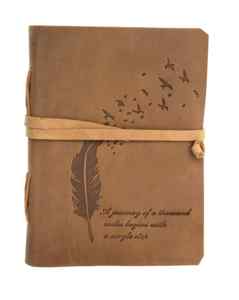 Antiq Feather Design <b>Leather</b> Journal Notebook | Blank Writing <b>Diary</b> for Travel Sketching Office & Gift Luxury Writing Notebook - Product Image 3