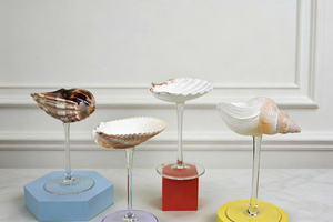 Verre à cocktail en coquille de conque, verres à martini, gobelet à vin, coupe à champagne en coquille naturelle pour bar, célébrations et mariages - Product Image 4
