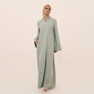 Nueva Colección de Abayas 2026, Vestidos Modestos, Abaya Simple Cerrada, Abaya Lisa, Vestido Musulmán para Mujer, Ropa Islámica de Lino, Túnica para Mujer - Product Image 6