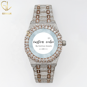 Reloj de Diamantes Moissanite D VVS para Hombre, Estilo Hip Hop, Dos Tonos, Acero Inoxidable, Fecha Automática, Reloj de Lujo para Hombre - Product Image 1