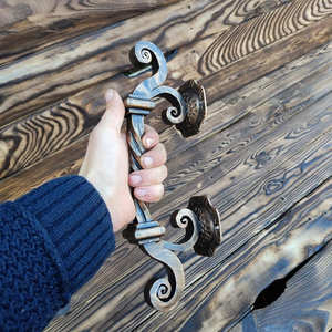 Poignée en fer forgé à la main, design torsadé décoratif, style traditionnel, finition galvanisée, résistante à la rouille, pour portails - Product Image 5