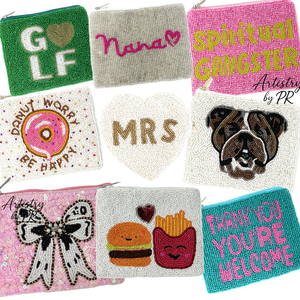 Monedero Mini con Cuentas, Hecho a Mano, con Cuentas de Semillas Bordadas, Bolsa con Cremallera, Diseño Personalizado de Corazón, Animal, Texto, Cadena de Moda, Promocional - Product Image 2