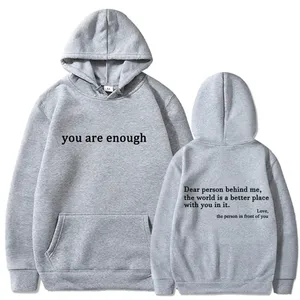 Sudadera con Capucha Moderna 'You are Enough' para Hombre y Mujer, Sudadera Retro, Estilo Hip Hop Urbano, Unisex, Sudadera de Mujer en Oferta - Product Image 2