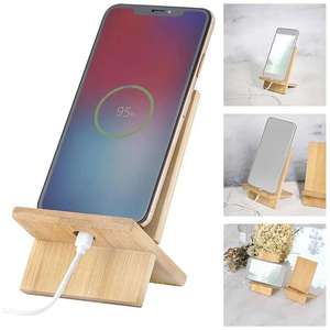 Soporte para portátil hecho a mano, soporte ecológico de madera para teléfono, soporte flexible para salpicadero para Apple iPhone, elegante para uso en interiores. - Product Image 3