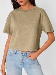 Trendy Queen - Camisetas Cortas de Manga Corta para Mujer, Estilo Acid Wash, Ropa Casual de Verano, Sexy y Cómoda, 2027, Camisetas Holgadas y Suaves para Entrenamiento - Product Image 5