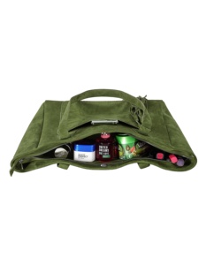 กระเป๋าหนังกลับแท้สั่งทำพิเศษ สีเขียวมะกอก ผิวสัมผัสหนังกลับ แบรนด์ส่วนตัว รับผลิตแบบ OEM/ODM แฟชั่นสไตล์หรูหรา - Product Image 5