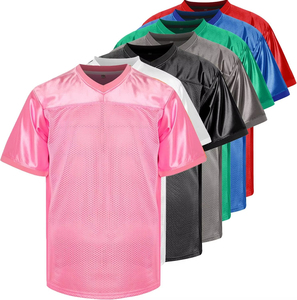 Maillot de football américain personnalisé blanc à col en V et manches courtes, impression du nom et du numéro de l'équipe, pour homme adulte, en polyester anti-humidité - Product Image 6