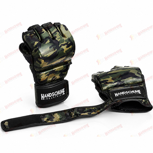 ถุงมืออุตสาหกรรม HANDSCHUHE คุณภาพสูง ถุงมือ MMA แบบครึ่งนิ้ว หนังแท้ ระบายอากาศ กันลม ปรับได้ด้วยแถบตีนตุ๊กแก สำหรับชกมวย - Product Image 5