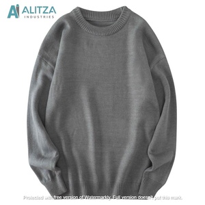 Pull tricoté uni effet deux pièces 100% Coton pour Homme, Col en V ou Col Rond, Automne, Logo frontal, Anti-rétrécissement, Anti-boulochage, Vente en gros - Product Image 3
