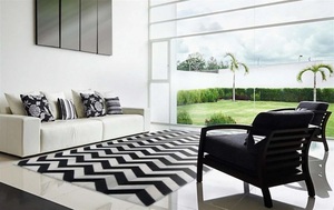 Alfombra de Cuero Ecológica en Tonos Tierra, Hecha a Mano, con Textura de Rayas, Antideslizante, Rectangular, Moderna, para Decoración del Hogar - Product Image 2