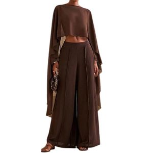 <b>Women</b> Chiffon Long <b>Cape</b> High Low Flowy <b>Poncho</b> Sheer Mesh Shawl <b>and</b> Wraps Capelets Bridal Wedding Evening - Product Image 1