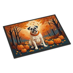 White Boxer Fall <b>Doormat</b> Non-Slip <b>Washable</b> Low Pile 24H X 36W Indoor and Outdoor Entryway Mat Front Door Rug - Product Image 1