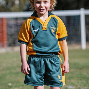 100% Polyester Jersey Footy Shorts Set Boys Footy Training Wear Footy Rugby Uniform Stripe <b>Line</b> Rugby Footy Uniforms - Product Image 2