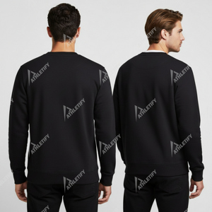 Sweat-shirt unisexe à col rond et manches longues, couleur unie, tricoté, coupe ample, décontracté, pour l'automne - Product Image 5