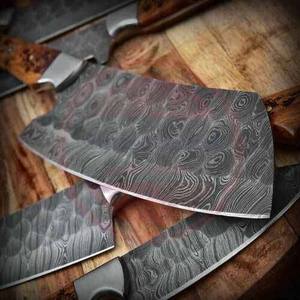 ชุดมีดเชฟดามัสกัสคุณภาพสูง 5 ชิ้น ด้ามไม้ พร้อมซองหนัง ชุดมีดเชฟขายส่ง - Product Image 4