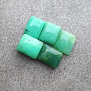 Chrysoprase vert naturel de qualité AAA+, cabochon rectangulaire, dos plat, pierre précieuse calibrée pour bijoux, toutes tailles disponibles - Product Image 6