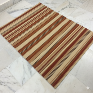 Alfombra Dhurrie de lana moderna de tejido plano | Alfombra geométrica tejida a mano en tonos marrones y beige - Product Image 4