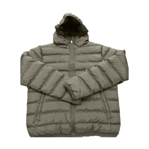 Veste matelassée à capuche pour homme, couleur unie, manteau d'hiver, rembourrage épais en polyester, coupe-vent, fermeture éclair, style décontracté, coupe régulière - Product Image 2