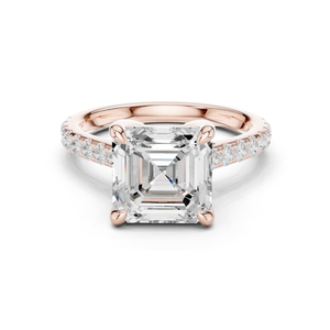 Anillo de Diamante Cultivado en Laboratorio con Corte Asscher y Engaste de Puntas Brillantes, Certificado por GRA, Grado de Exportación, Suministro al por Mayor, Joyería Certificada por GRA - Product Image 1