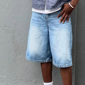 New arrival Custom Men Jeans Light Blue <b>Short</b> Men's Jorts <b>Trousers</b> <b>Trouser</b> Baggy Pants Pant Plus Size <b>Shorts</b> custom OEM Quality - Product Image 2