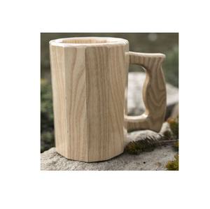 Mug à bière en bois le plus vendu avec poignée, tasse à café ou à thé en bois d'acacia, mug rustique en bois, cadeau personnalisé fait main, tasse avec logo - Product Image 4
