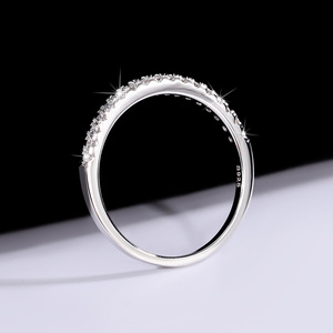 Anillo de Eternidad de Plata de Ley 925 de Alta Calidad SPJ con Moissanita Color D, Anillo de Boda Apilable para <span class=keywords><strong>Mujer</strong></span> - Product Image 2