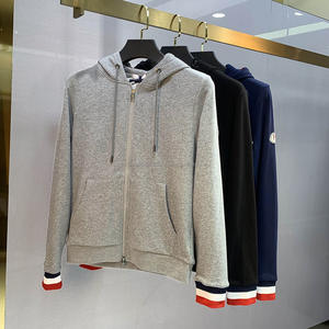 Sweat-shirt à capuche standard pour homme, cardigan zippé, broderie, manches longues, polaire respirant, séchage rapide, polyester/coton, service OEM - Product Image 1