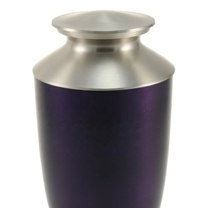 Urne commémorative Deep Purple en métal avec couvercle finition argentée – Élégant récipient pour cendres funéraires à exposer à la maison - Product Image 3