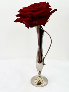 Vase décoratif en métal argenté en forme de carafe pour table, salon, décoration intérieure et pièce d'appoint de style vintage - Product Image 3