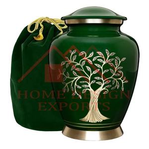 Memorials Modern Tree of Life Green <b>Large</b> Cremation <b>Urn</b> for Human Ashes / Home Cremations <b>Urns</b> / Adults Funeral <b>Urns</b> - Product Image 1