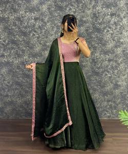 Vestido de Fiesta Moderno con Bordado Fendi y Lentejuelas, con Dupatta, Algodón de Lujo, Precio al por Mayor, Multicolor, Prenda Étnica - Product Image 1