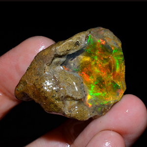 Lot de 4 pièces d'opale éthiopienne Welo Fire huileuse 100% naturelle de qualité supérieure, pierre précieuse brute en vrac, certifiée par un tiers, pour la fabrication de bijoux - Product Image 5