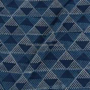 Indigo Geometric Pattern Dabu Hand Block Printed Slub Cotton Fabric for <b>Boys</b>' Shirts Curtains Bags Home Decor Luggage Covers - Product Image 2