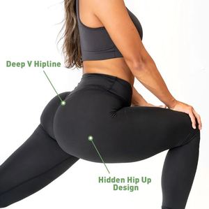 Leggings de yoga taille haute de couleur unie pour femmes, pantalon de sport extensible dans les quatre sens, longueur intégrale, bleu - Product Image 6