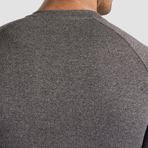 Haut de sport gris pour homme à manches longues, anti-UV, en Spandex et Polyester, séchage rapide, sans coutures, teint uni - Product Image 6