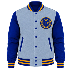 เสื้อแจ็คเก็ตบอมเบอร์ Sigma Gamma Rho สำหรับผู้หญิง แบบสั่งทำพิเศษ  ชุดนักศึกษาหญิงกรีก  ปักตัวอักษร  เสื้อแจ็คเก็ตลำลองสไตล์สตรีทแวร์ - Product Image 1