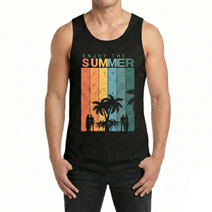 Men Muscle Fit Tank Top Sleeveless Fitness Workout <b>Vest</b> Wholesale Price Bulk Custom Sublimation Printed Casual Wear Tank Tops - Product Image 4