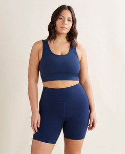 Verano transpirable algodón peinado manga corta Color sólido camiseta suelta Crop Top para mujer - Product Image 4