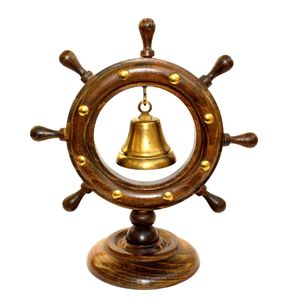 Campana de ancla de barco hecha a mano de latón puro con alto brillo para llamadas, recepción, decoración o regalo. - Product Image 2