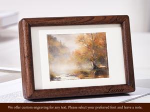 Cadre photo rectangulaire vertical classique en bois de noyer écologique Paradise Craft avec support mural, design minimaliste, décoration intérieure - Product Image 2