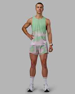 Shorts de course pour hommes à taille élastique, séchage rapide, style sportif, 100 % polyester, taille mi-haute, longueur courte, imprimé par sublimation - Product Image 6