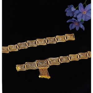 สายรัดเอวเคลือบทองสำหรับผู้หญิงดีไซน์แบบอาหรับสำหรับงานแต่งงานสไตล์ดูไบสายรัดหน้าท้องหรือเข็มขัดสำหรับใส่ไปงานปาร์ตี้เข็มขัดอาหรับแบบมีหัวเข็มขัด - Product Image 5