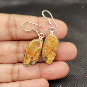 Adorables Pendientes Colgantes Hechos a Mano en Plata de Ley 925 con Piedra Preciosa de Jaspe Natural para Boda o Fiesta, Proveedor ODM OEM - Product Image 1