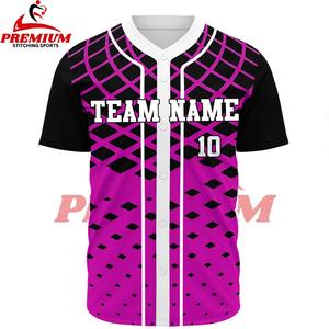 Maillot de baseball anti-humidité, styles à deux boutons, manches courtes, col en V, grandes tailles, pour hommes et femmes, softball, logo personnalisé - Product Image 4