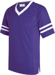 Purple <b>V</b>-<b>Neck</b> Short Sleeve Sport Jersey With <b>White</b> Stripes Quick Dry Polyester Casual <b>Shirt</b> Summer Wear - Product Image 2